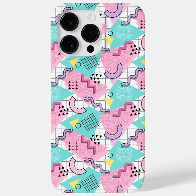 80's Memphis Active Pink Light Turquoise Case-Mate iPhone Hülle (Rückseite)