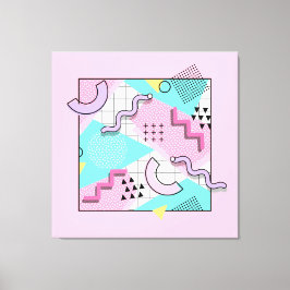 80's Memphis Active Pink Light Turquoise Leinwanddruck