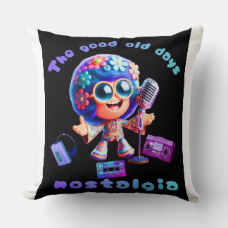80s Nostalgia Groove 20x20 Throw Pillow. Kissen