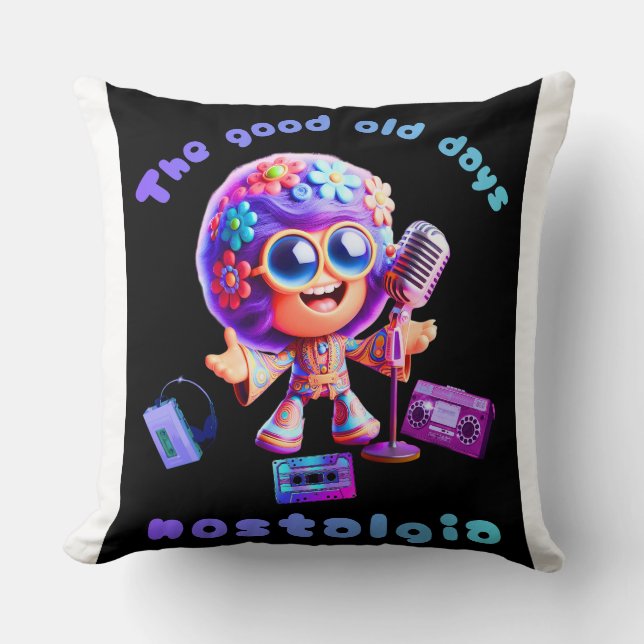80s Nostalgia Groove 20x20 Throw Pillow. Kissen (Vorderseite)