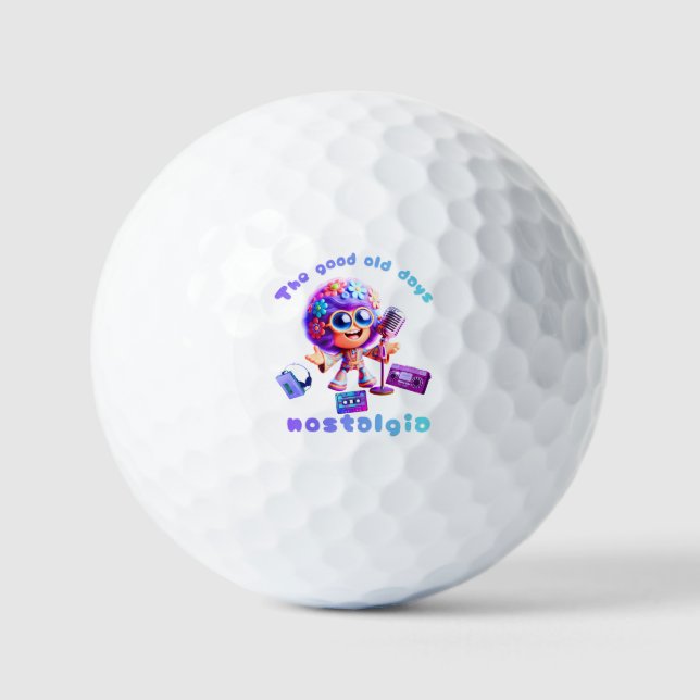 80s Nostalgia Groove Golf Balls – Retro Old Days  Golfball (Vorderseite)