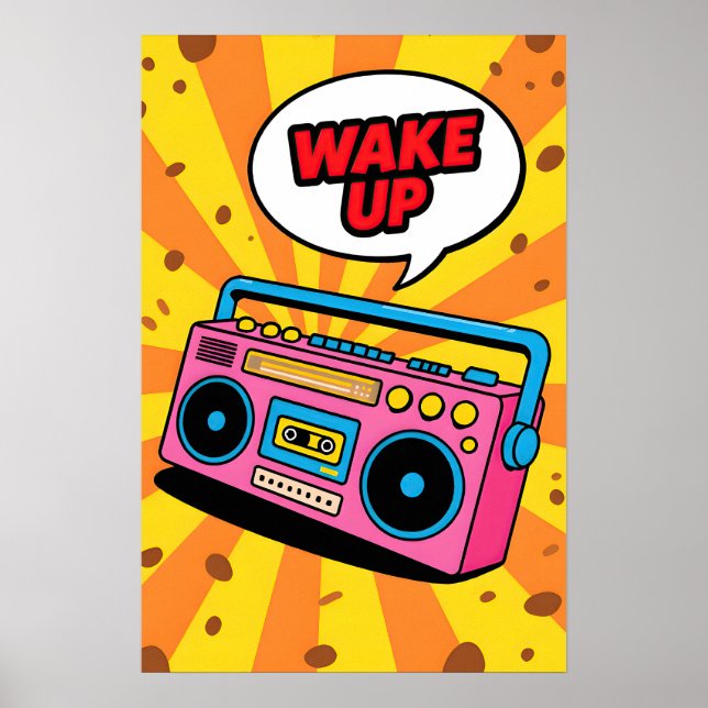80s Pink Cassette  Pop Art Poster (Vorne)