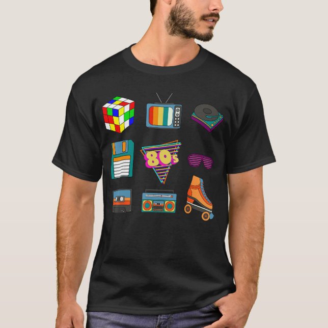 80s Retro Fashionhrowback Culture Disco Music Part T-Shirt (Vorderseite)