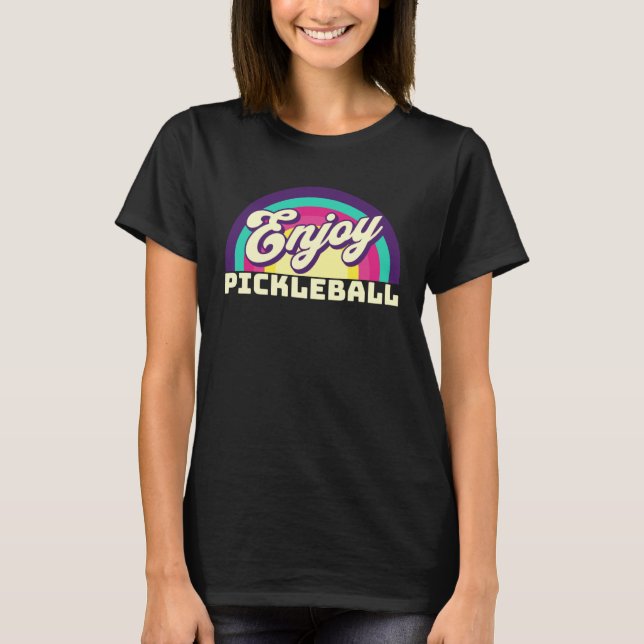 80s retro vibes Enjoy Pickleball T-Shirt (Vorderseite)