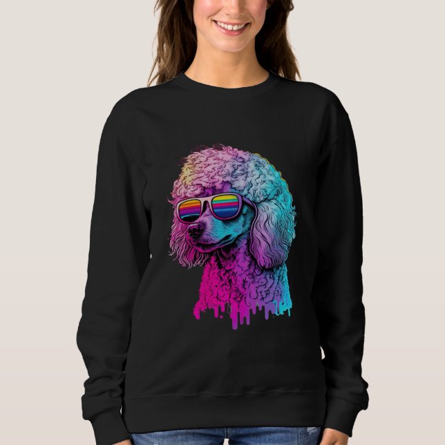 80s Retro with Poodle Aesthetic Sweatshirt (Vorderseite)
