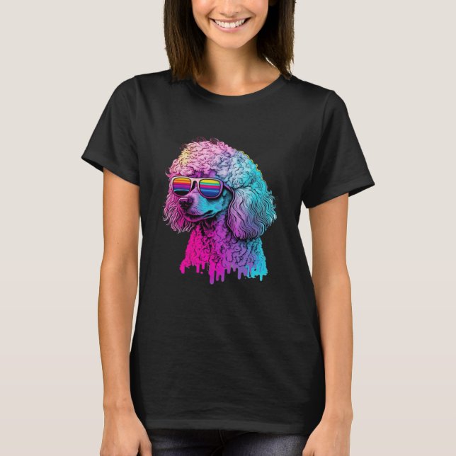 80s Retro with Poodle Aesthetic T-Shirt (Vorderseite)