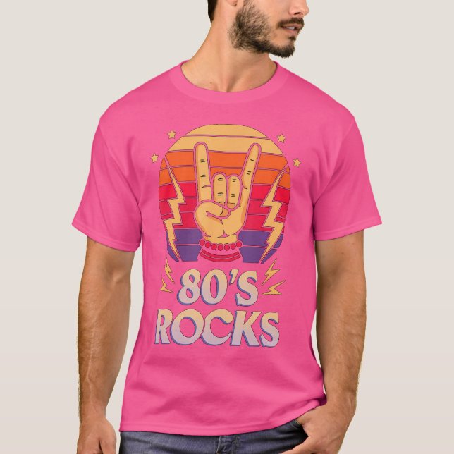 80'S Rocks 1980 Rock And Roll Party T-Shirt (Vorderseite)
