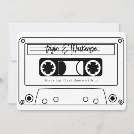 80s Style Retro Music Tape Wedding Einladung