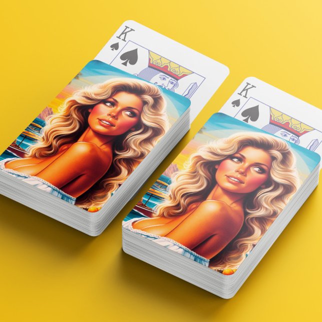 80s Summer Woman Spielkarten (Von Creator hochgeladen)