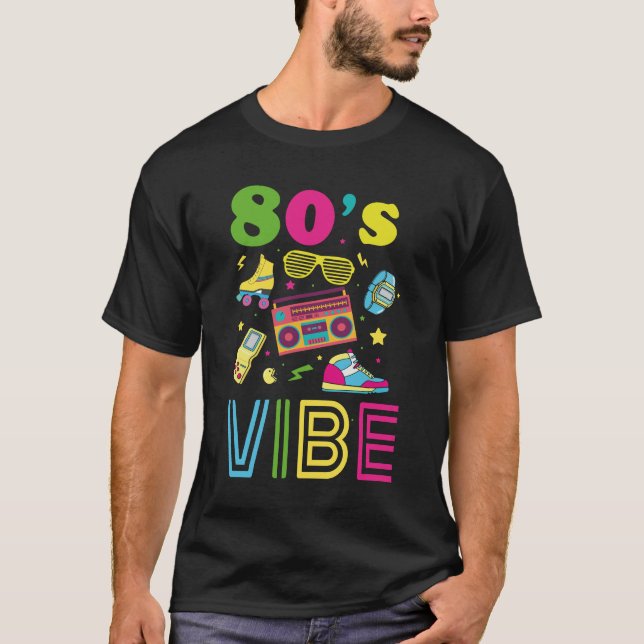 80s Vibe 1980s Fashion Theme Party Outfit Eighties T-Shirt (Vorderseite)