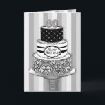 80th Birthday, 3 Tier Black/White Pattern Cake Karte<br><div class="desc">See other categories including invitations for birthdays and anniversaries with same/or similar design.</div>