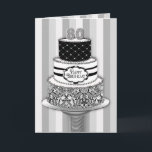 80th Birthday, 3 Tier Black/White Pattern Cake Karte<br><div class="desc">See other categories including invitations for birthdays and anniversaries with same/or similar design.</div>