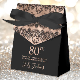 80th Birthday Elegant Rose Gold Lace Geschenkschachtel