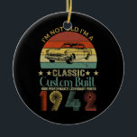 80th Birthday Ohrfeige für Men Dad Retro Vintage Keramik Ornament<br><div class="desc">80th Birthday Ohrs for Men Dad Retro Vintage 1942 Birthday Gift. Perfect gift for your dad,  mom,  dad,  men,  women,  friend and family members on Thanksgiving Day,  Christmas Day,  Mothers Day,  Fathers Day,  4th of July,  1776 Independent Day,  Veterans Day,  Halloween Day,  Patrick's Day</div>