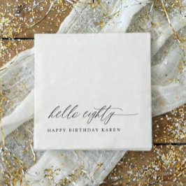 80th Birthday Party Hello 80 Modern Milestone Serviette