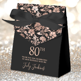80th Birthday Rose Gold Floral Thank You  Geschenkschachtel