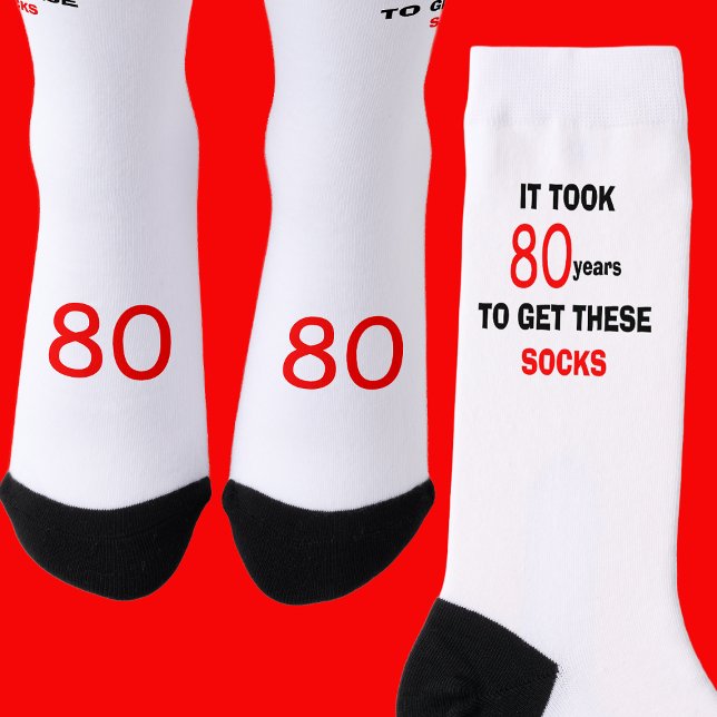 80th Birthday Socks Men Funny Socken (Von Creator hochgeladen)