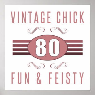 80th Birthday Vintage Chick Poster