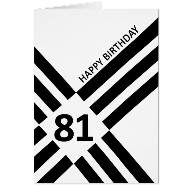 81. Diagonal Black Line Design Geburtstag (Vorne)