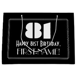 81. Geburtstag ~ Art Deco Inspiriert Look "81" + N Große Geschenktüte