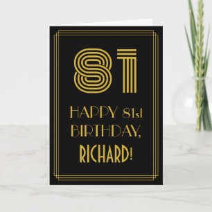 81. Geburtstag: Art Deco inspiriertes Aussehen "81 Karte