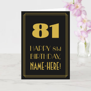 81. Geburtstag – Art Deco inspiriertes Aussehen "8 Karte