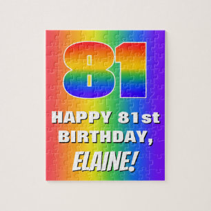 81. Geburtstag: Farbenfroh, Fun Rainbow Pattern #  Puzzle