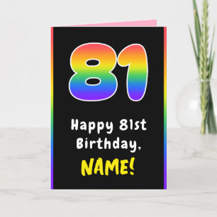 81. Geburtstag: Farbiger Regenbogen # 81, Individu Karte