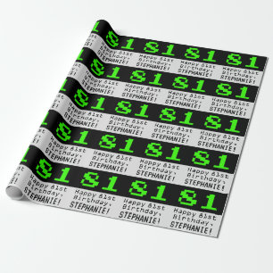 81. Geburtstag - Nerdy / Geeky Stil "81" und Name Geschenkpapier