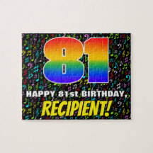 81. Geburtstag — Spaß, farbenfrohe Musiksymbole & 