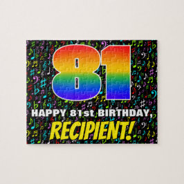 81. Geburtstag — Spaß, farbenfrohe Musiksymbole & Puzzle