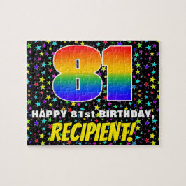 81. Geburtstag — Spaß, farbenfrohe Sternenweltenmu Puzzle