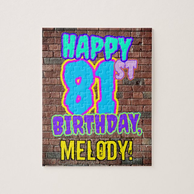 81. Geburtstag ~ Spaß, Urban Graffiti Inspiriert L Puzzle (Vertikal)