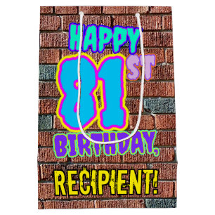 81. Geburtstag: Spaß, Urban Graffiti Inspiriert Lo Mittlere Geschenktüte