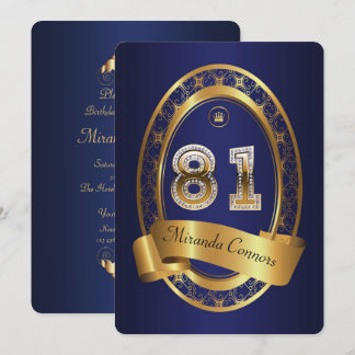 81., Geburtstags-Party-Frauenmann, elegante Farbe Einladung