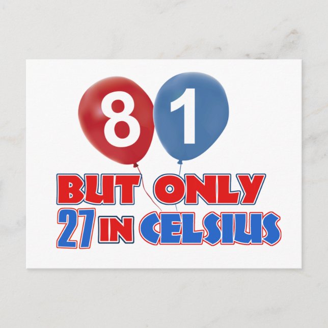 81. Geburtstagsdesigns Postkarte (Vorderseite)