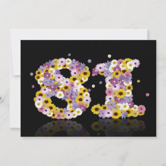 81. Geburtstagsfeier mit Blumenbriefen Einladung