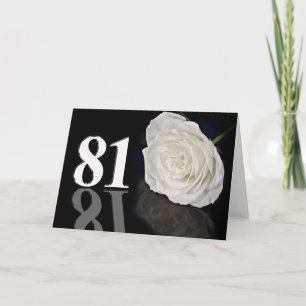 81. Geburtstagskarte mit klassisch weißer Rose Karte