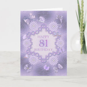81. Geburtstagskarte mit Lavendel-Blume Karte