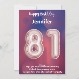 81 Jahre alte Happy Birthday Card