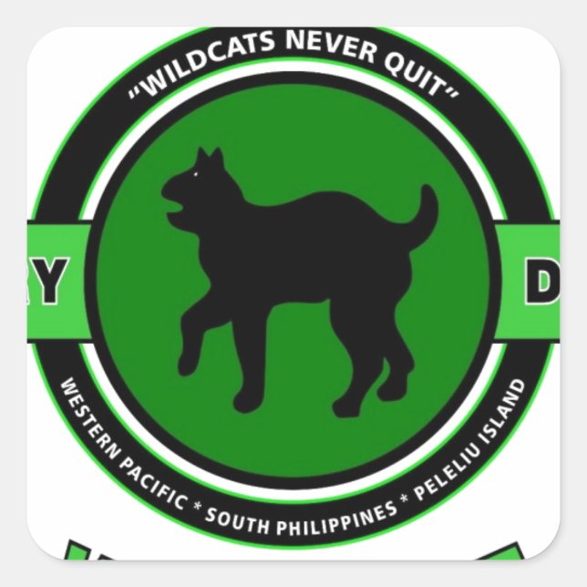 81STE ABTEILUNG "WILDCAT" QUADRATISCHER AUFKLEBER (Vorderseite)