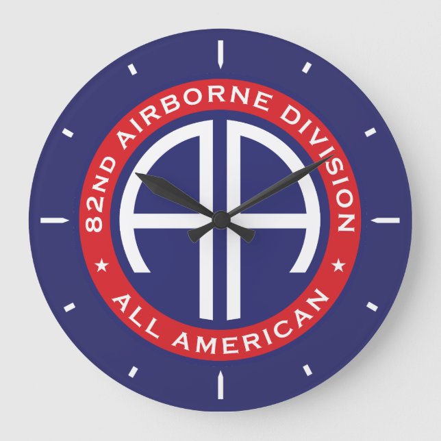 82. Airborne Division All American Casual Patch Große Wanduhr (Vorderseite)