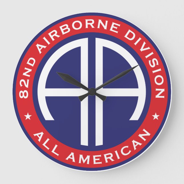 82. Airborne Division All American Casual Patch Große Wanduhr (Vorderseite)