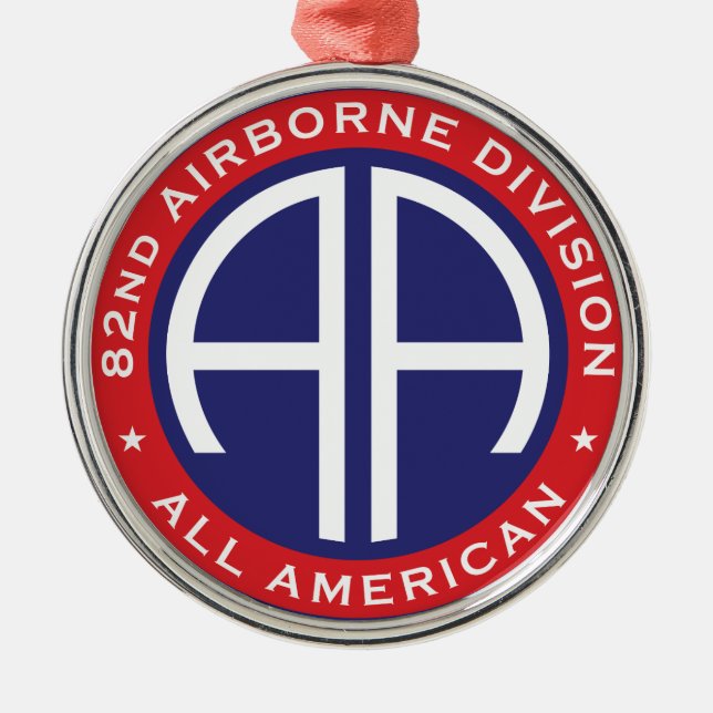 82. Airborne Division All American Casual Patch Ornament Aus Metall (Vorne)