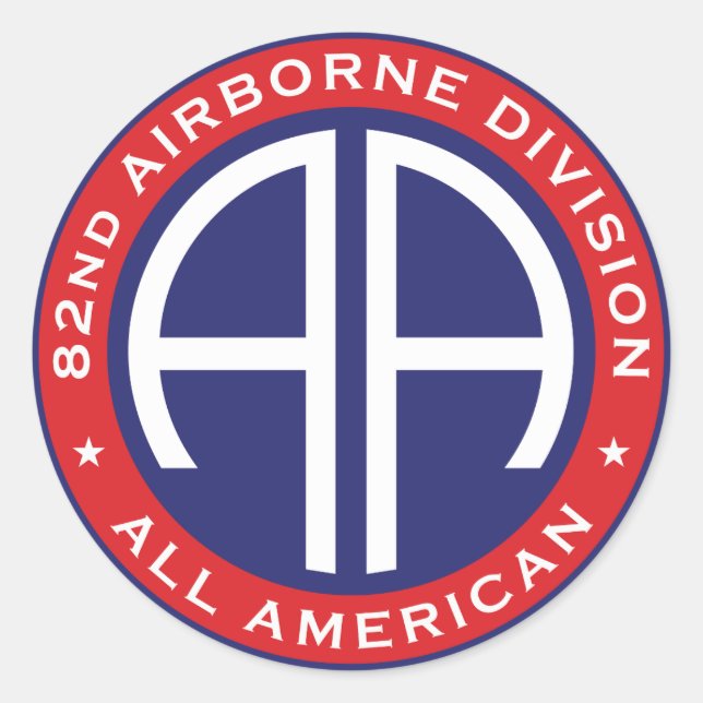 82. Airborne Division All American Casual Patch Runder Aufkleber (Vorderseite)