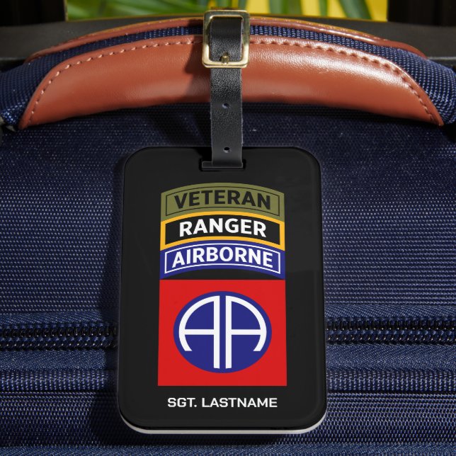 82. Airborne Ranger Veteran Tab Patch Gepäckanhänger (Vorderseite Insitu 2)