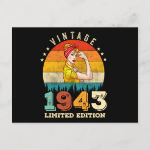 82. Geburtstag 1943 Vintage 82. Geburtstag Frauen Postkarte