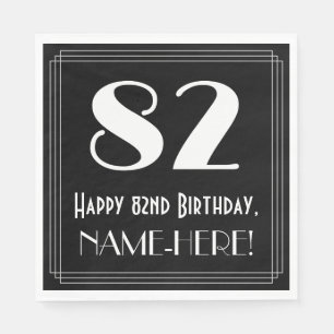 82. Geburtstag ~ Art Deco inspirierter Look "82",  Serviette