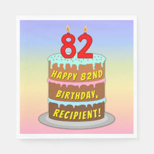 82. Geburtstag: Fun Cake and Candles + Individuell Serviette