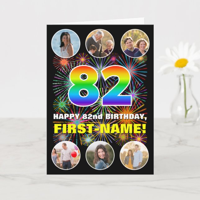 82. Geburtstag: Fun Rainbow #, Individuelle Name & Karte (Kleine Pflanze)